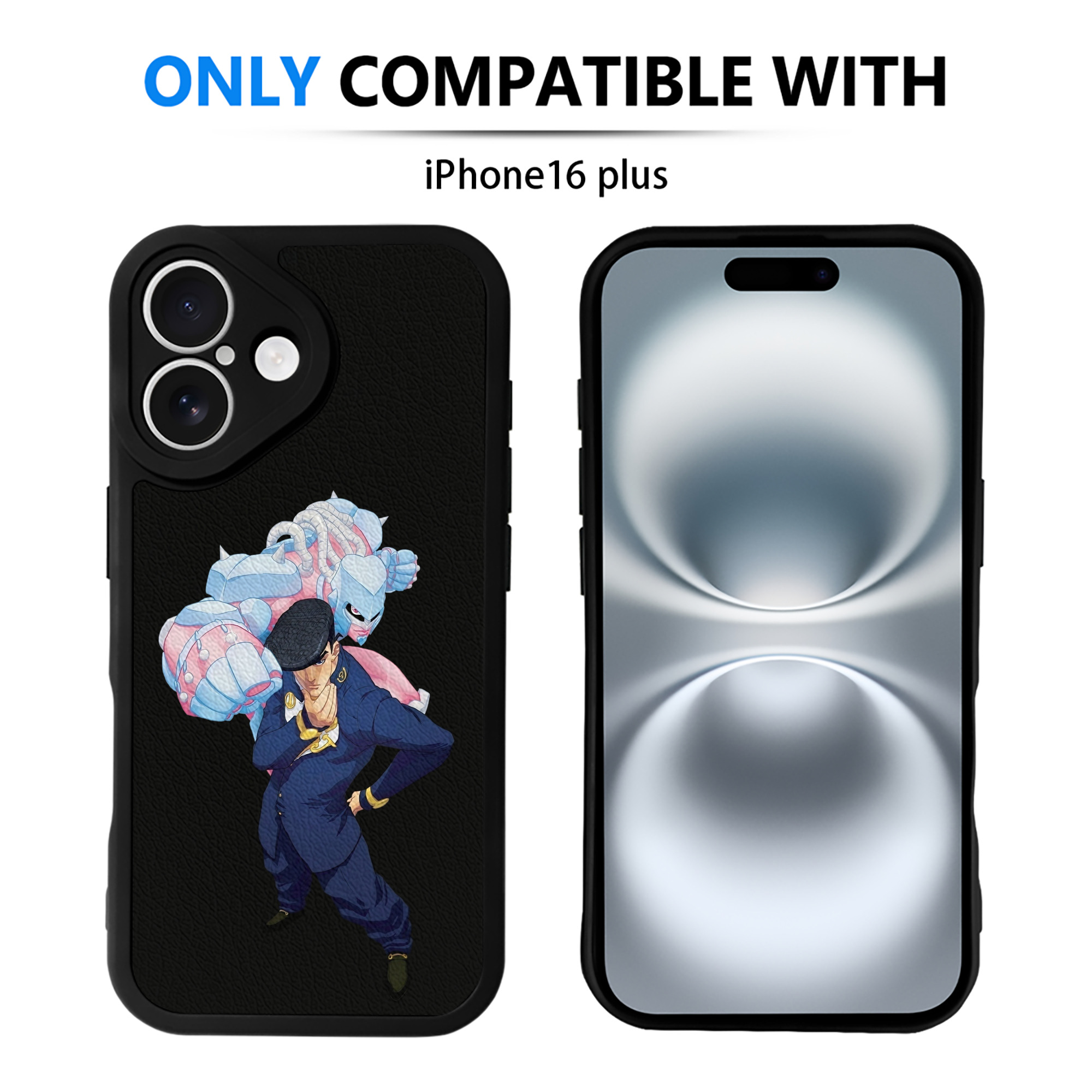 （画像用） ジョジョの奇妙な冒険 ひがしかた じょうすけ JoJo's Bizarre Adventure Higashikata Josuke 【iPhone 16シリーズ対応】シリコンスマホケース（レザー調） 材質：シリコン